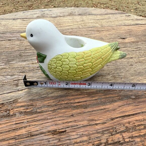 Vintage Porcelain Dove with Holly Candlestick Holder - Picture 9 of 10